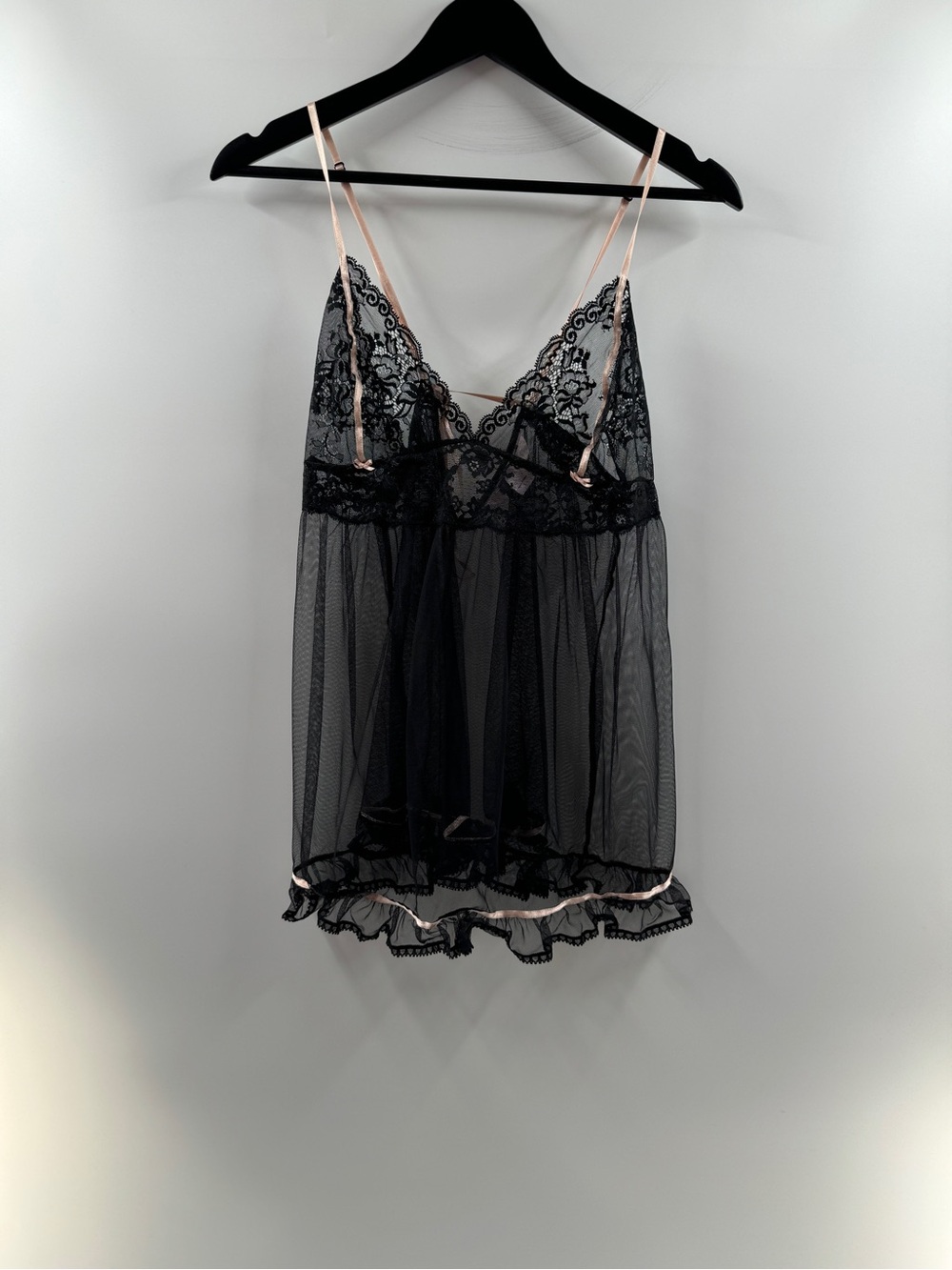 Victoria’s Secret Black Lace Babydoll Chemise – Women’s Large